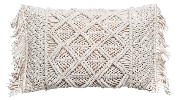 Διακοσμητικό μαξιλάρι atmosphera Macrame, 30x50 cm, εκρού