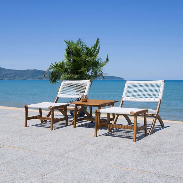 Liberta Καρέκλα Lounge Mesh πτυσσόμενη λευκό/φυσικό 78x60x73cm 22-0181