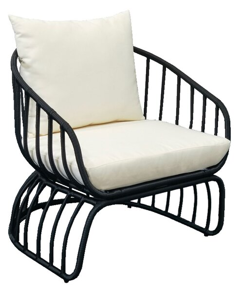 Misa Πολυθρόνα rattan μαύρη 78x85x75cm 22-0158