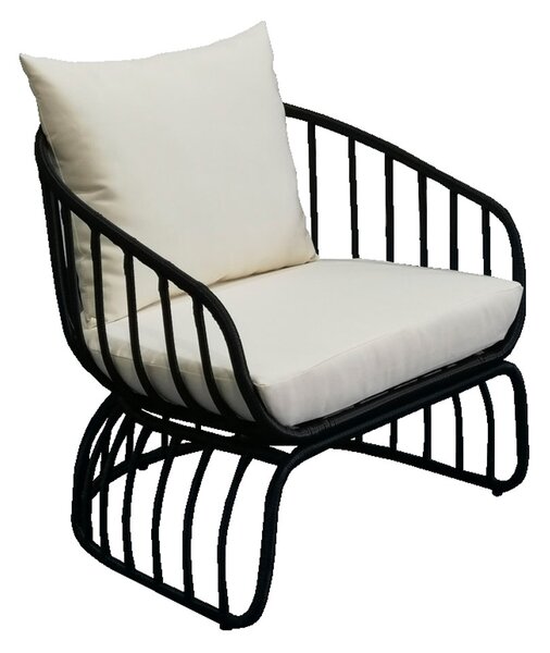 Misa Πολυθρόνα rattan μαύρη 78x85x75cm 22-0158