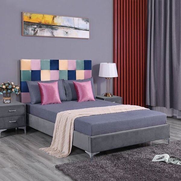 AP Κρεβάτι Velvet grey βελούδινο 150x200cm -509568