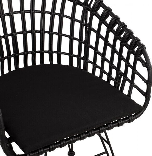 Ap Πολυθρόνα Sardinia μεταλλική rattan μαύρη 57x59x83εκ. - 610231