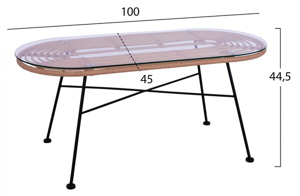 Ap Σαλόνι κήπου Sardinia μεταλλικό μπεζ Rattan σετ 4τμχ 100x45x45cm- 602822