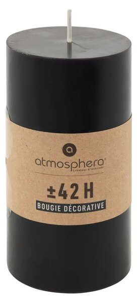 Άοσμο στρογγυλό κερί atmosphera Hugo, 7 x 13 εκ., μαύρο