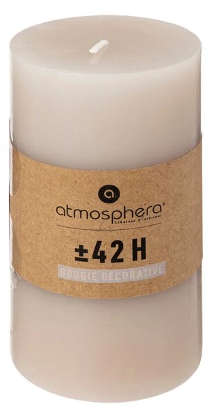 Άοσμο στρογγυλό κερί atmosphera Hugo, 7 x 13 εκ., γκριζομπέζ
