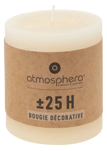Άοσμο στρογγυλό κερί atmosphera Olia, 6,7 x 7 εκ
