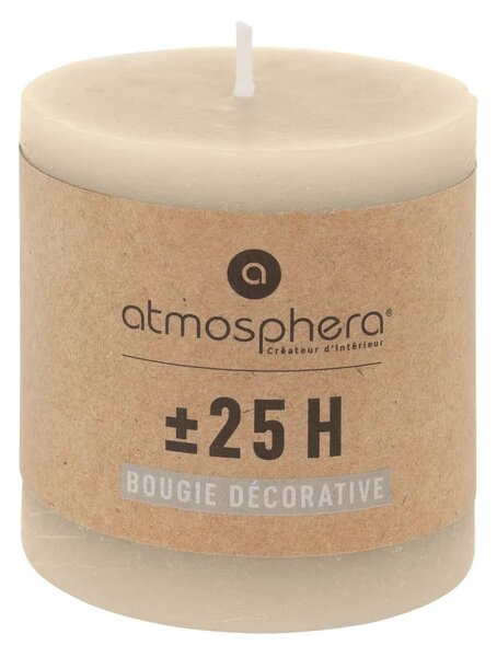 Άοσμο στρογγυλό κερί atmosphera Olia, 6,7 x 7 εκ