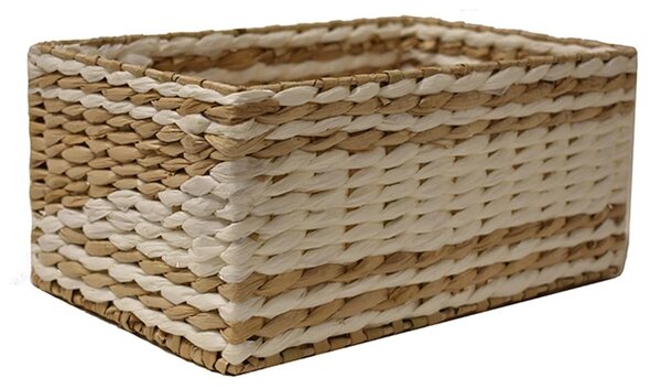 MOD Premium Καλάθι ψάθινο seagrass bali λευκό 30x20x14cm 67453