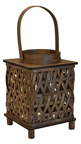 MOD Premium Φανάρι bamboo ξύλινο καφέ old classic 18x18x26cm 61050