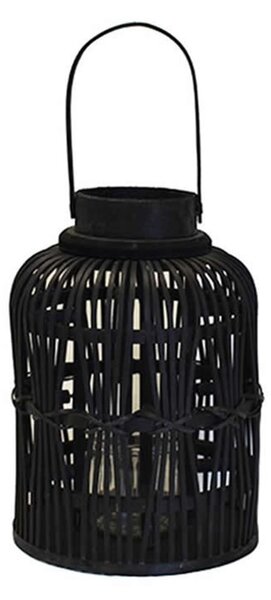 MOD Premium Φανάρι bamboo ξύλινο μαύρο cage 21x28cm 61044