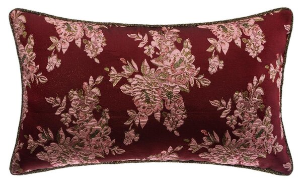 MOD Premium Διακοσμητικό μαξιλάρι «Burgundy floral» εκρού 50x30cm 172216