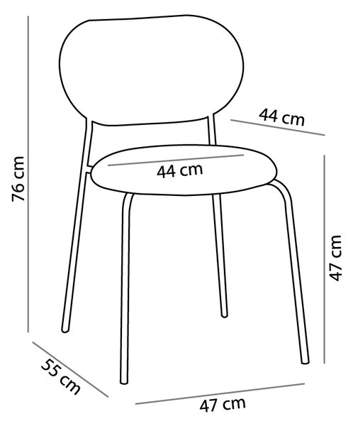 Vintage rattan καρέκλα μαύρο 47x55x76cm 03-1061