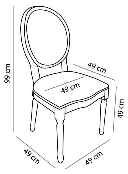 LOUIS Καρέκλα μαύρο ξύλινη 49x48xH99cm