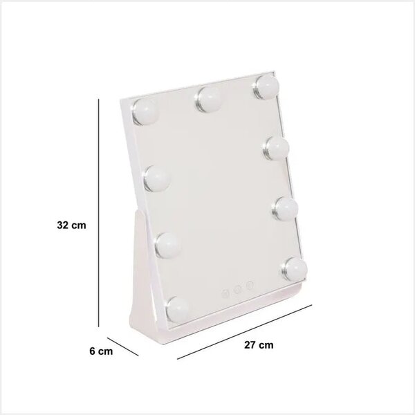Καθρέφτης μπάνιου 5five Holly, LED, 27 x 6 x 32 εκ., λευκός