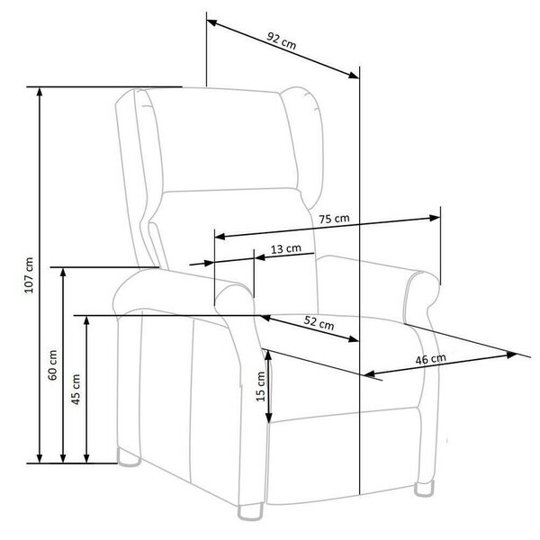 Ρυθμιζόμενη πολυθρόνα Houston 878, Κρεμ, 75x92x83cm, Πόδια: Πλαστική ύλη