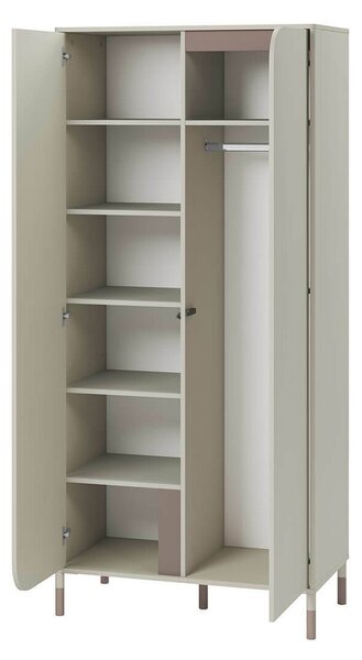 Ντουλάπα Fresno AR100, Beige, 201x92x50cm, Πόρτες ντουλάπας: Με μεντεσέδες