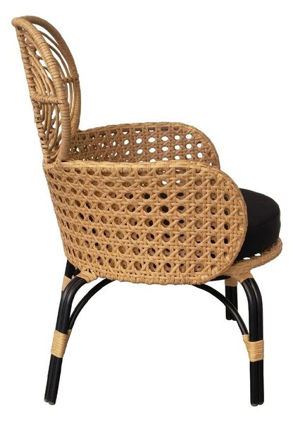 Liberta Καρεκλοπολυθρόνα Loom μεταλλική με πλέξη rattan 65x69x94cm 22-0050