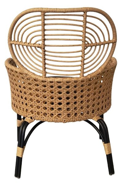 Liberta Καρεκλοπολυθρόνα Loom μεταλλική με πλέξη rattan 65x69x94cm 22-0050