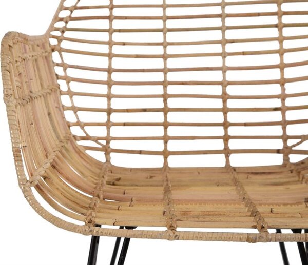 TS Wood Καρέκλα Αδάμας Rattan μαύρο 58x61x83cm 780003