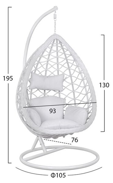 Ap Κούνια Κήπου Serenita white 95x195cm - 61214942