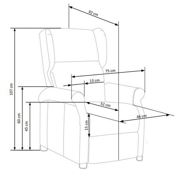 Ρυθμιζόμενη πολυθρόνα Houston 878, Καφέ, 75x92x83cm, Πόδια: Πλαστική ύλη