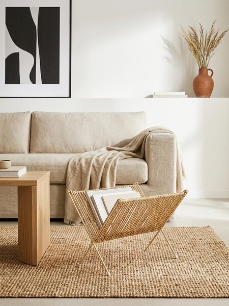 Sinsay - Πλεκτή θήκη περιοδικών - μπεζ
