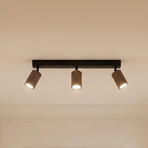 TK Lighting Φωτιστικό οροφής Tune, 3 φλόγες, καφέ, μέταλλο, μήκος 66 cm, ρυθμιζόμενος, Καφέ / Σκουριάς, Σαλόνι / τραπεζαρία, Αλουμίνιο