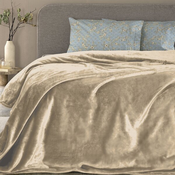 Κουβέρτα Fleece Μονή (160x220) Palamaiki Lucy Fog