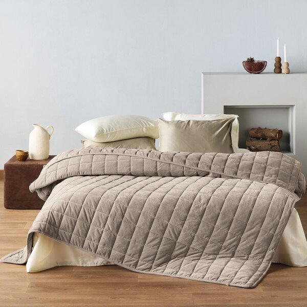 Λεπτό Πάπλωμα Βελουτέ Ημίδιπλο (180x240) Kentia Stylish Sutton 26 Beige