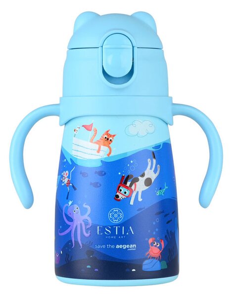 Παγούρι - Θερμός 300ml Με Καλαμάκι Estia Save The Aegean Ocean Play 01-33170