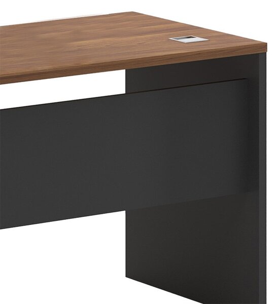 Δεξί γωνιακό γραφείο Oscar καρυδί - ανθρακί 160x140x76 cm