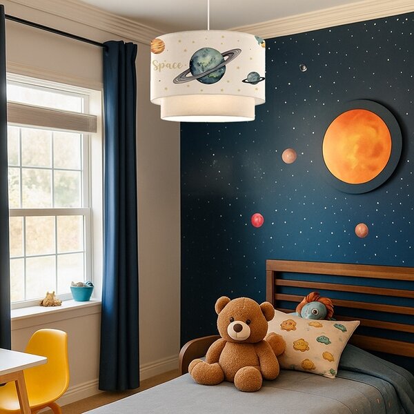 Παιδικό Φωτιστικό Saturn, Pako World, Πολύχρωμο-Λευκό, 30x30x20 cm