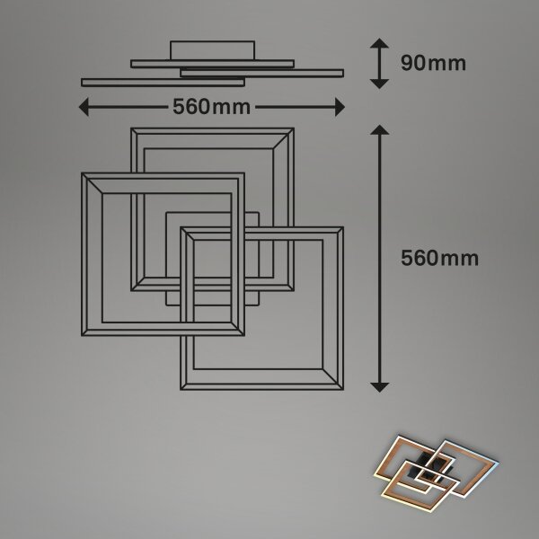 Brilo - Πλαφονιέρα οροφής LED ντιμαριζόμενη FRAME LED/45W/230V 2700-6500K + RC