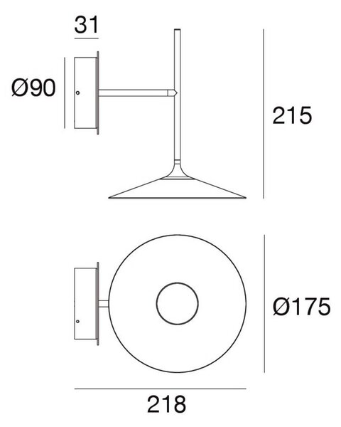 Φωτιστικό τοίχου Poe Plus LED, λευκό