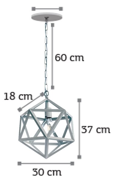 InLight Κρεμαστό φωτιστικό από λευκό μέταλλο 1XE27 D:30cm (4418-WH)