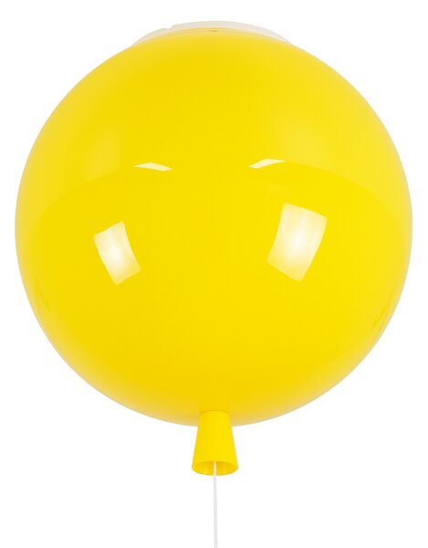 GloboStar® BALLOON 00651 Μοντέρνο Παιδικό Φωτιστικό Οροφής Μονόφωτο Κίτρινο Πλαστικό Μπάλα Φ30 x Υ33cm