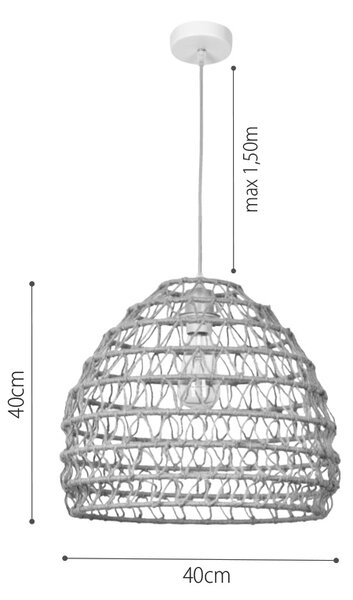 InLight Κρεμαστό Φωτιστικό από σχοινί 1xE27 D:40cm (4047-A)