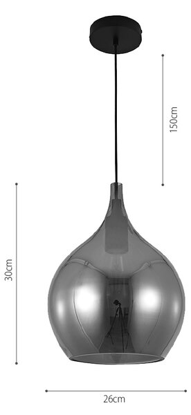 InLight Κρεμαστό φωτιστικό από φιμέ γυαλί 1XE27 D:26cm (4040-Fime)