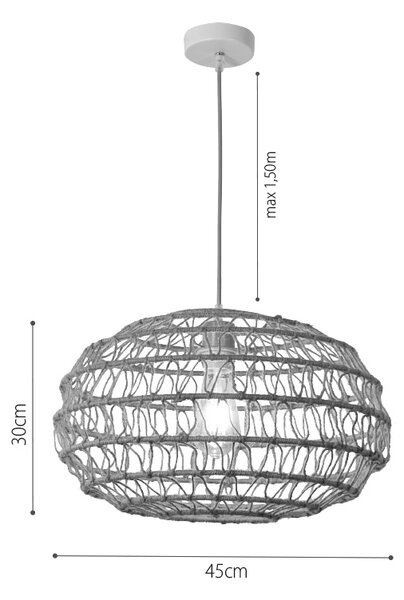 InLight Κρεμαστό Φωτιστικό από σχοινί 1xE27 D:45cm (4041-B)