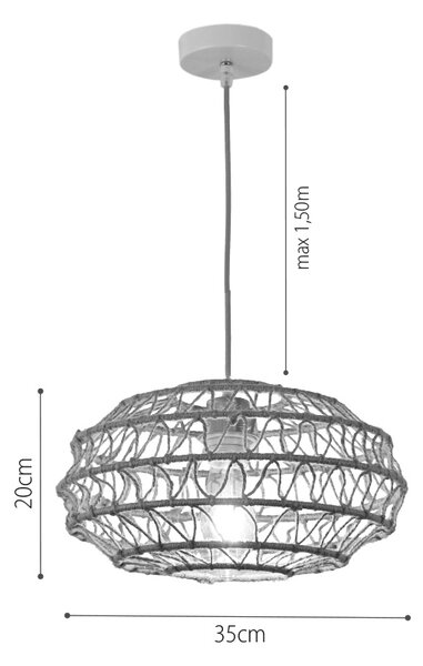 InLight Κρεμαστό Φωτιστικό από σχοινί 1xE27 D:35cm (4041-C)