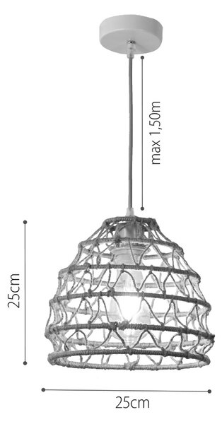 InLight Κρεμαστό Φωτιστικό από σχοινί 1xE27 D:25cm (4047-B)