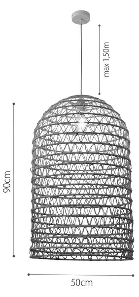 InLight Κρεμαστό Φωτιστικό από σχοινί 1xE27 D:50cm (4048-A)