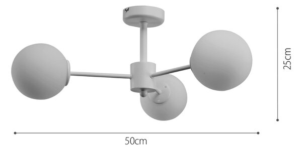 InLight Κρεμαστό φωτιστικό από λευκό μέταλλο και λευκή οπαλίνα 3XG9 D:50cm (5013-3)