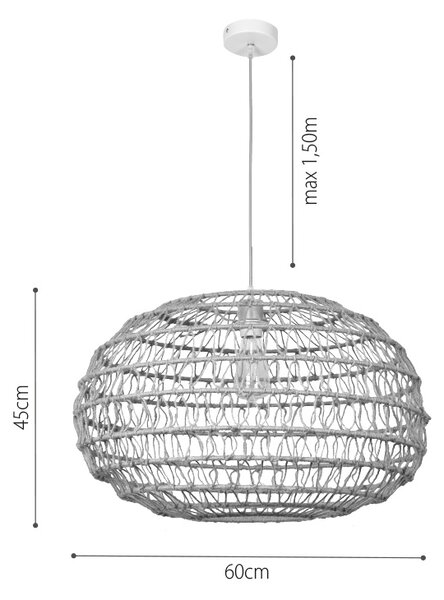 InLight Κρεμαστό Φωτιστικό από σχοινί 1xE27 D:60cm (4041-A)