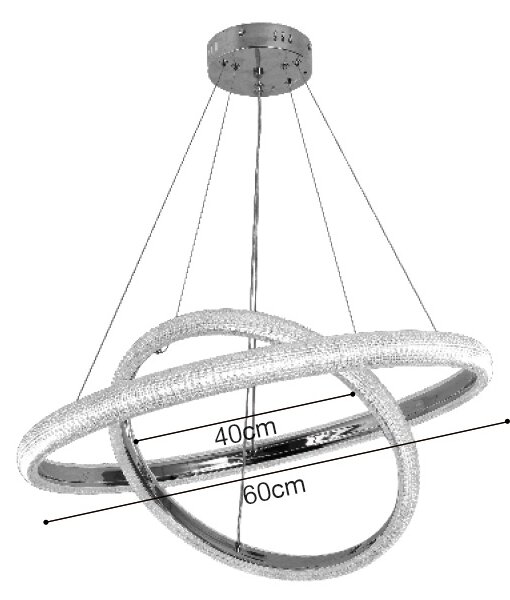 Inlight Κρεμαστό φωτιστικό LED 60W 3CCT (by switch on base) σε χρώμιο D:60cm (6102-Golden)