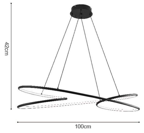 Inlight Κρεμαστό φωτιστικό LED 72W 3CCT σε μαύρο χρώμα D:42cm (6106-Black)