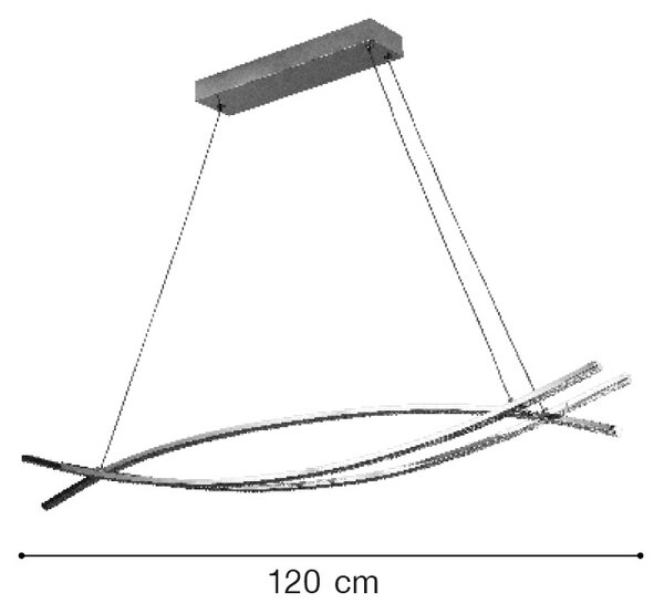 Inlight Κρεμαστό φωτιστικό LED 75W 3CCT (by switch on base) σε χρώμιο D:120cm (6093-Chrome)