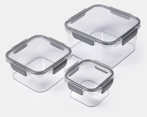 Sinsay - Δοχεία τροφίμων με καπάκι 3 pack - σκουρο γκρι