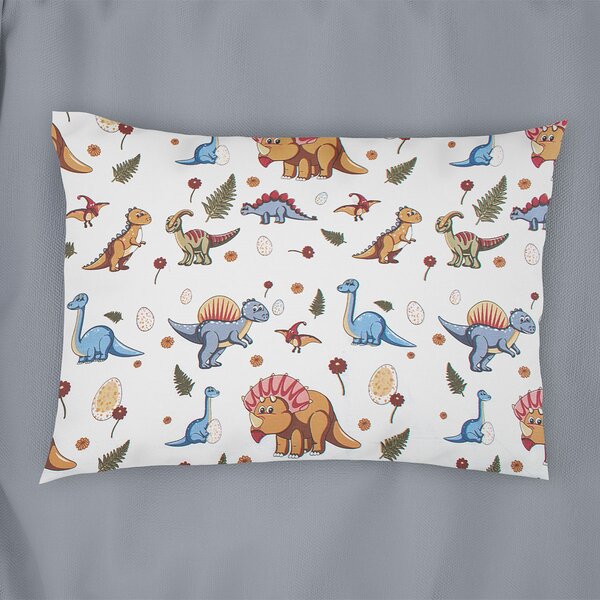 Παιδική Μαξιλαροθήκη (50x70) Dimcol Dinosaur 519 White - Blue