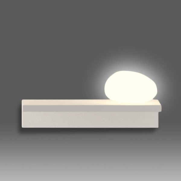 Vibia LED απλίκα Suite, πέτρα δεξιά, λευκό, 14 cm, Λευκό, Σαλόνι / τραπεζαρία, Πλαστικό, σχεδιασμός